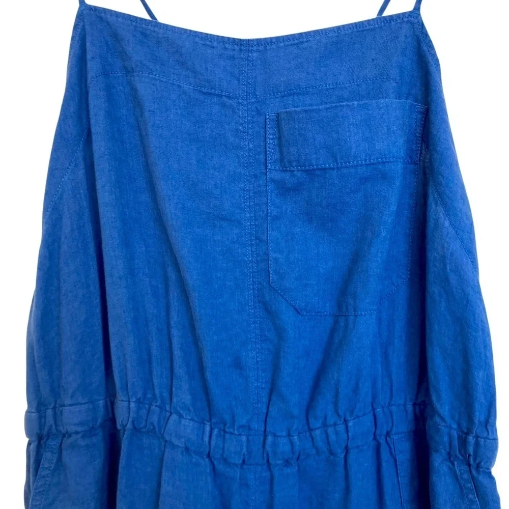 EVERLANE The Linen Shoestring Jumpsuit Lapis Blue